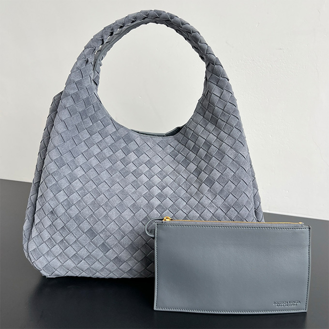 bottega veneta campana full intrecciato woven suede hobo bag #844250